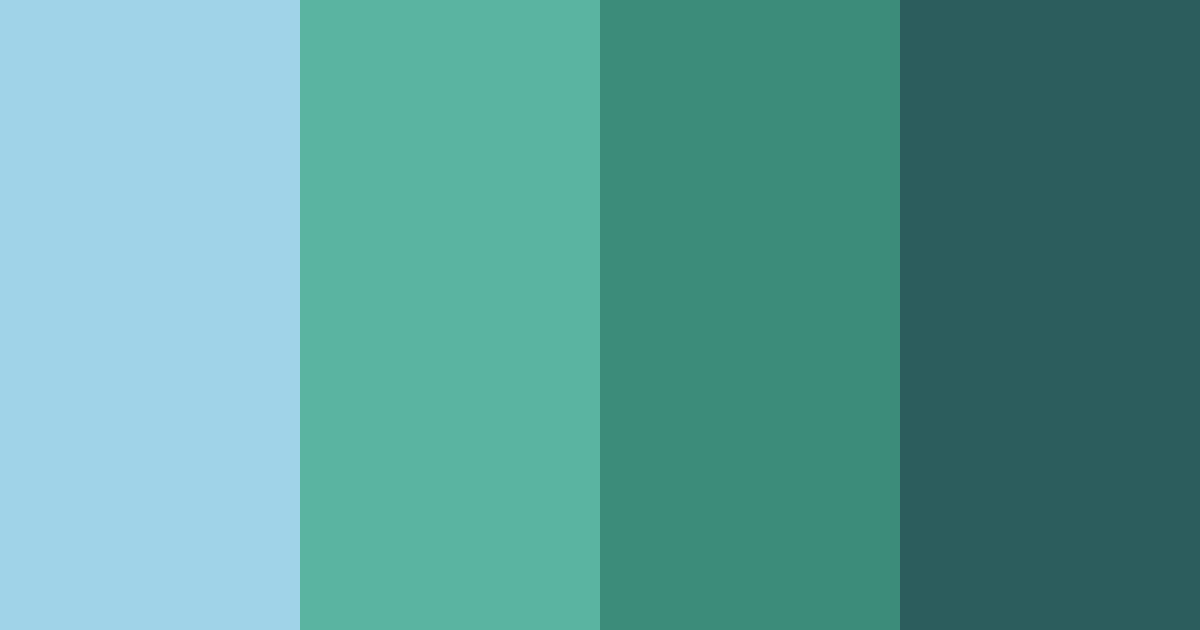 Download teal gradation color palette PNG image (landscape)