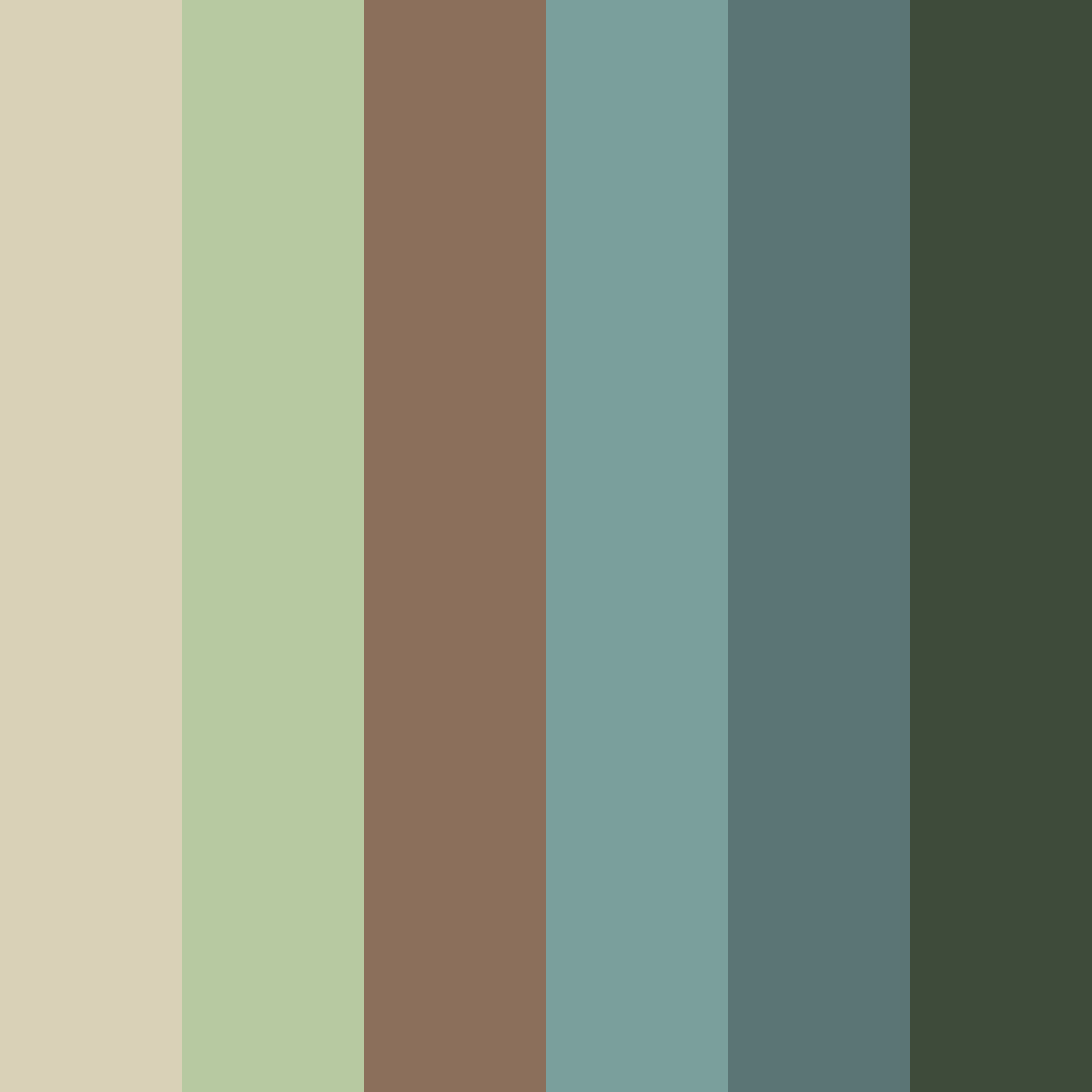 Download earthy green color palette PNG image (square)