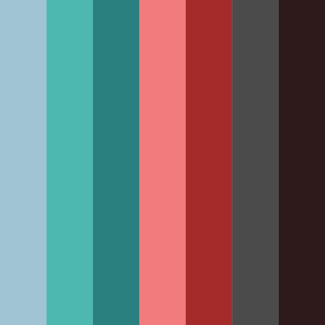 Download teal and red harmony color palette PNG image (square)