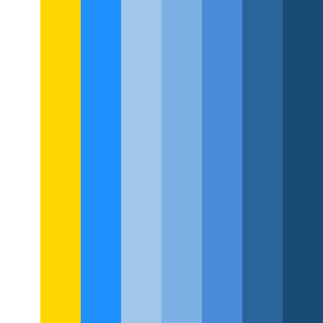 Download blue sunshine color palette PNG image (square)