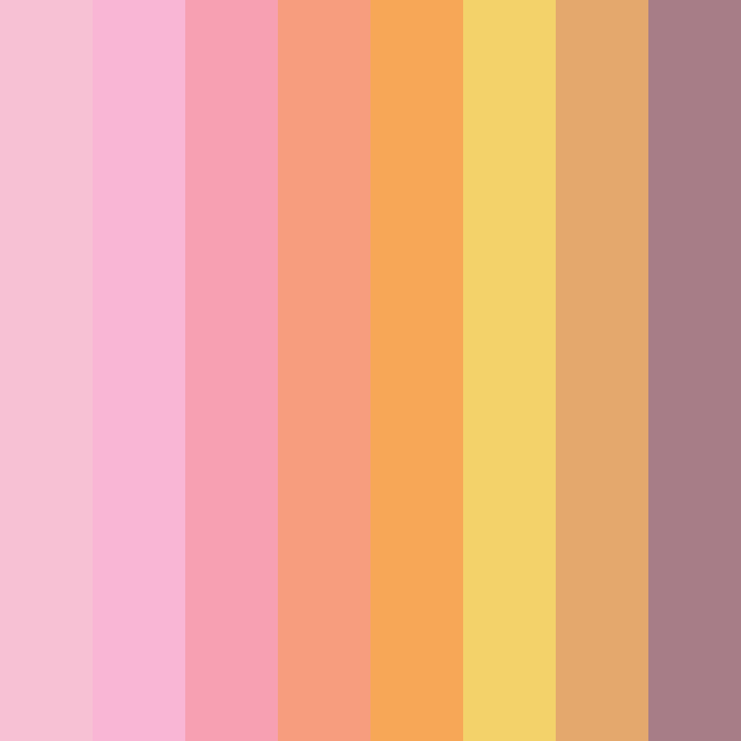 Download whimsical hues color palette PNG image (square)