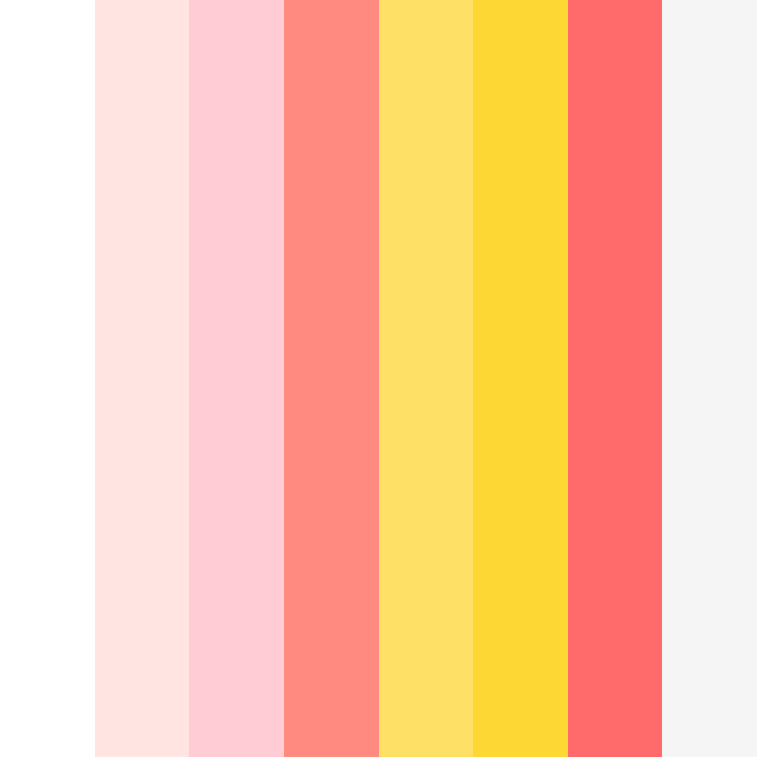 Download pink sunshine color palette PNG image (square)