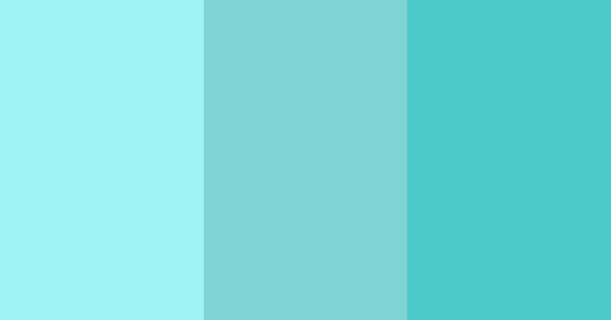 Download shades of cyan color palette PNG image (landscape)