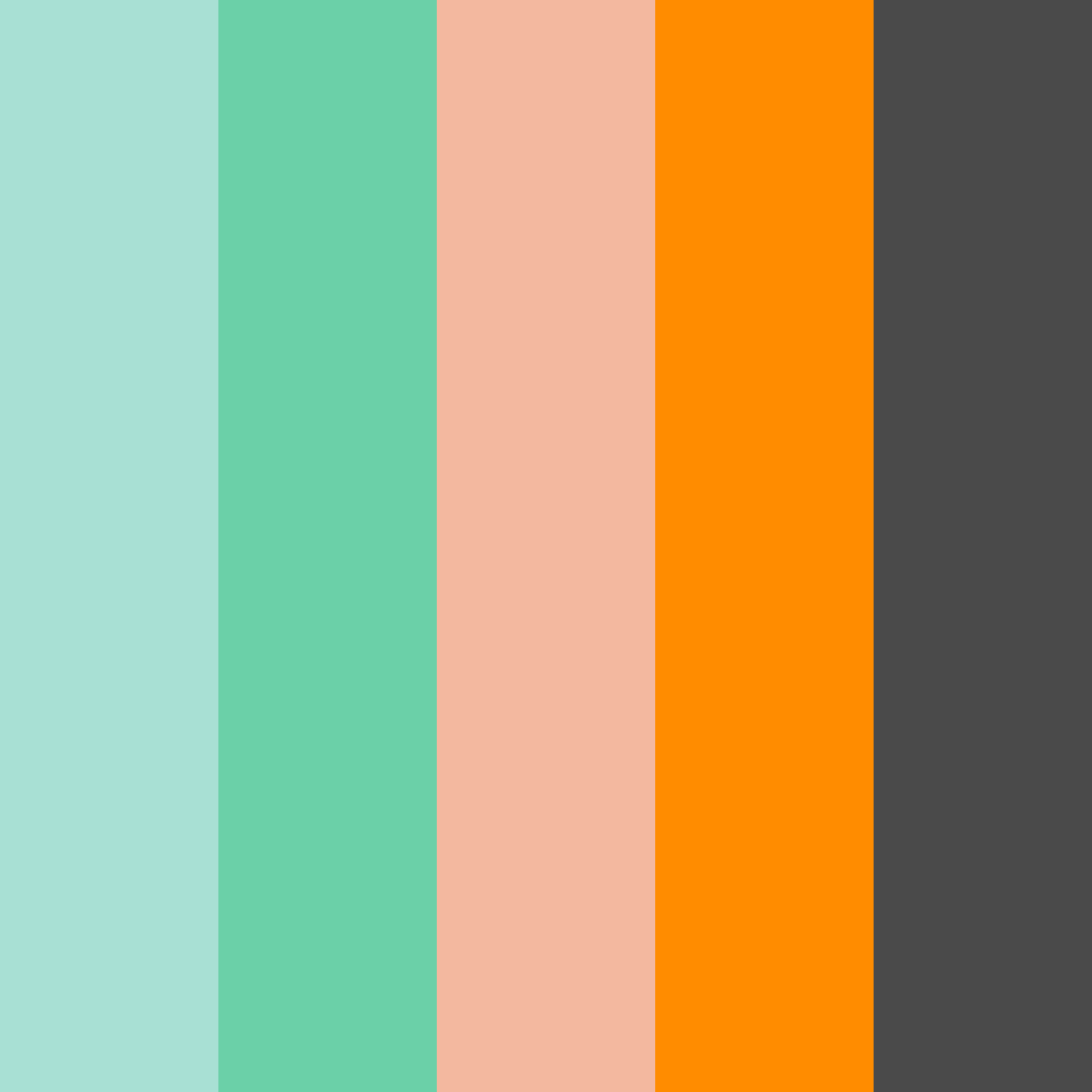 Download blue green orange dream color palette PNG image (square)