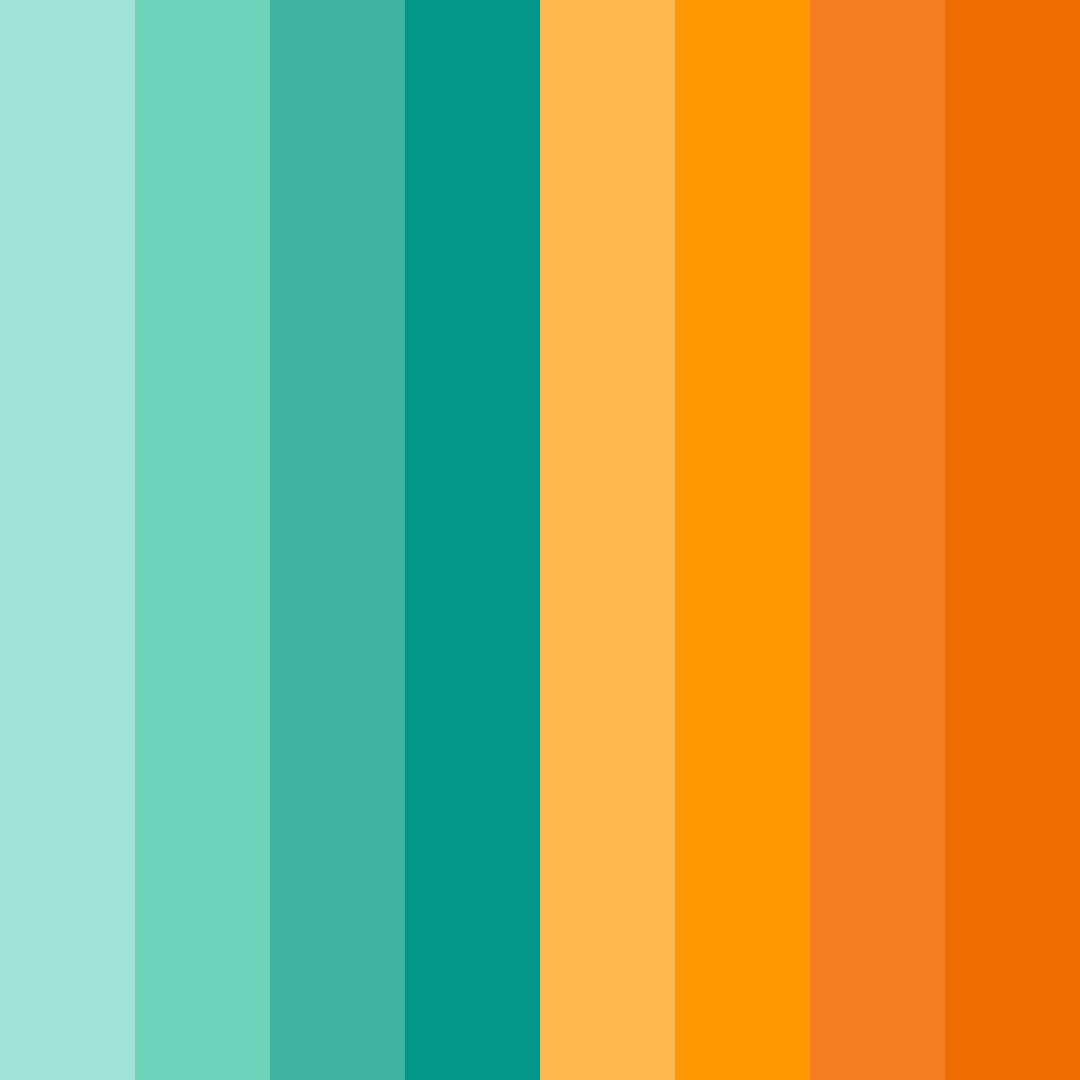 Download blue green orange dream color palette PNG image (square)