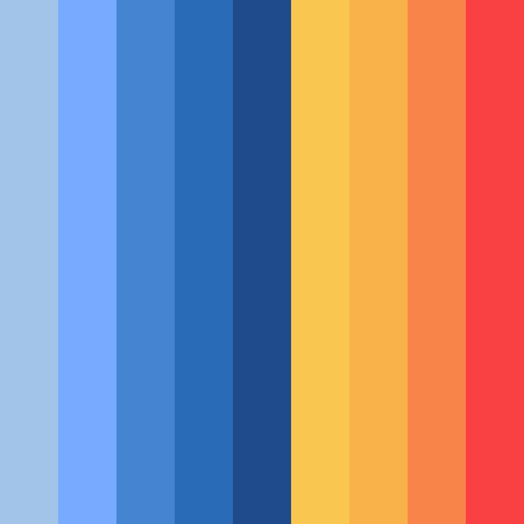 Download blue sunset color palette PNG image (square)