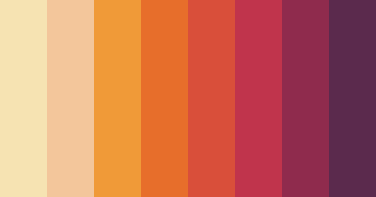 Download shades of orange color palette PNG image (landscape)