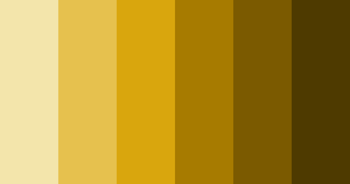 Download shades of yellow color palette PNG image (landscape)