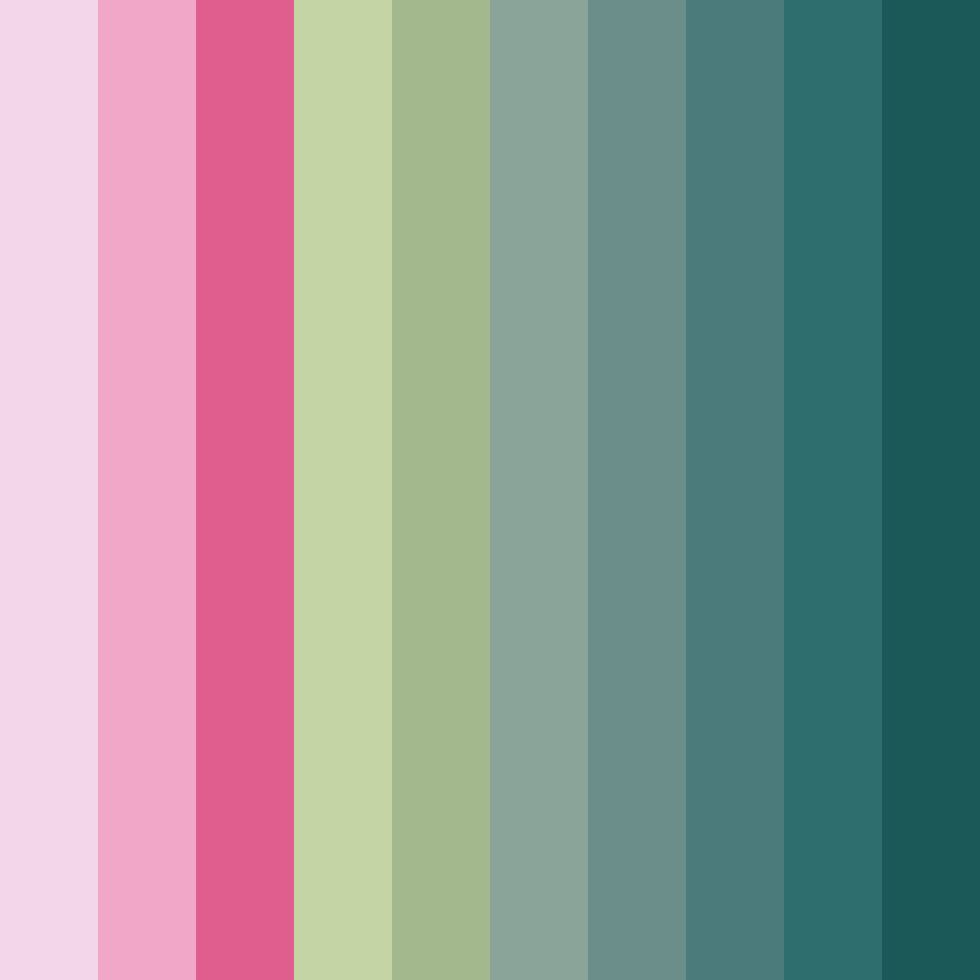 Download shades of pink and green color palette PNG image (square)