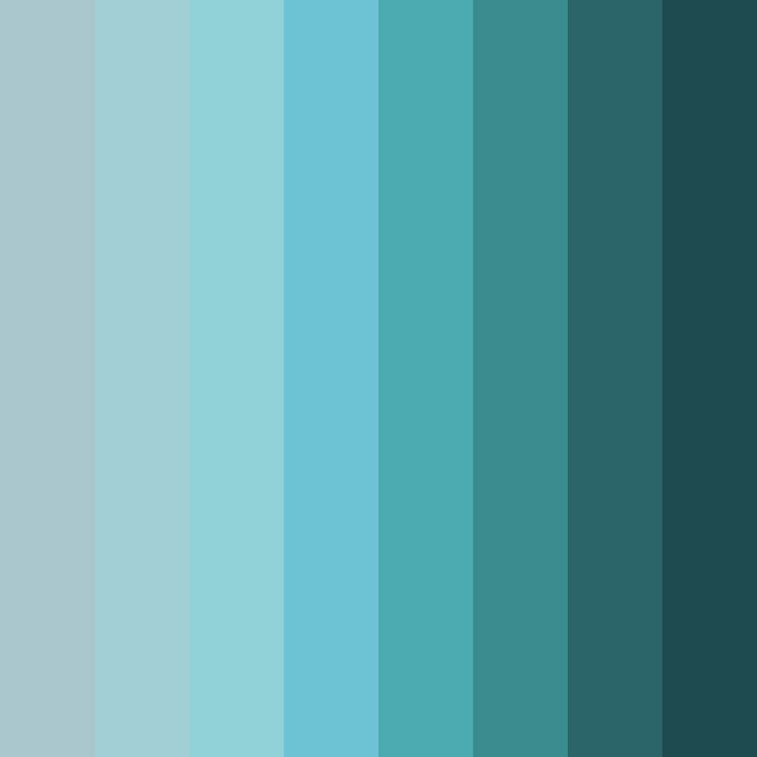 Download teal shades color palette PNG image (square)