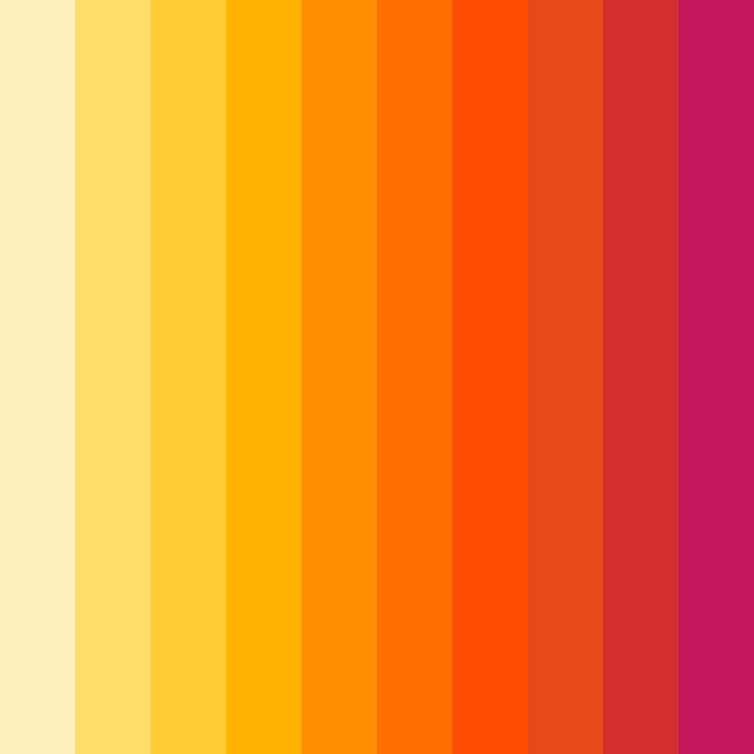 Download warm orange sunset color palette PNG image (square)