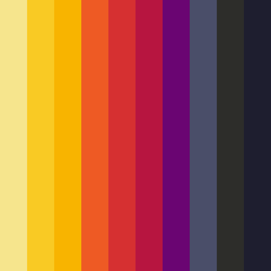 Download vibrant yellow-red color palette PNG image (square)