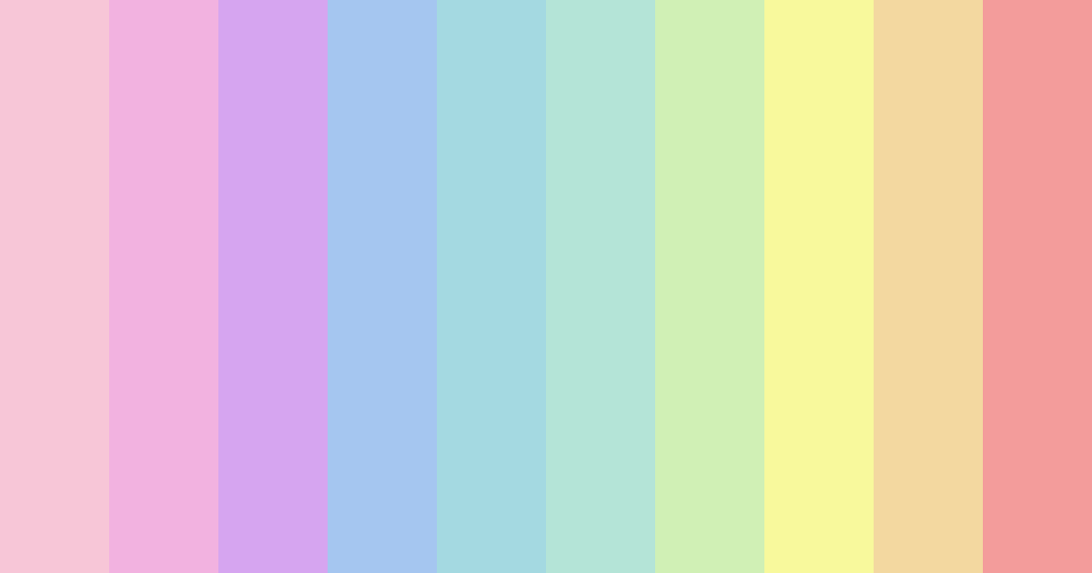 Download pastel rainbow color palette PNG image (landscape)