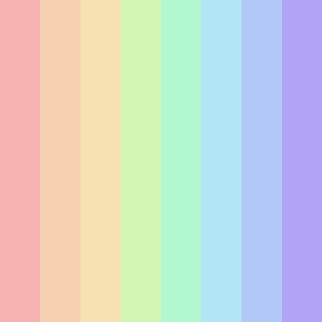 Download pastel rainbow color palette PNG image (square)