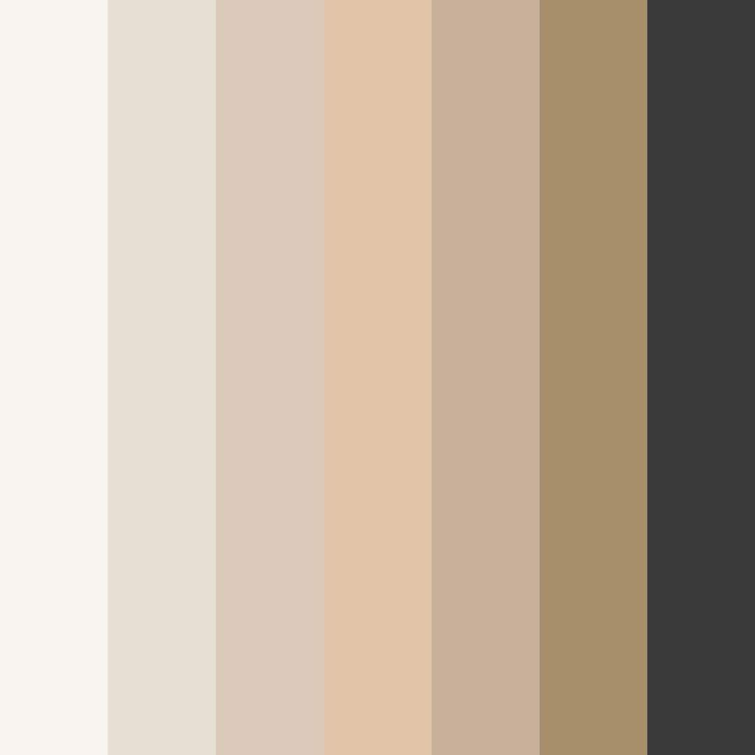 Download creamy beige color palette PNG image (square)