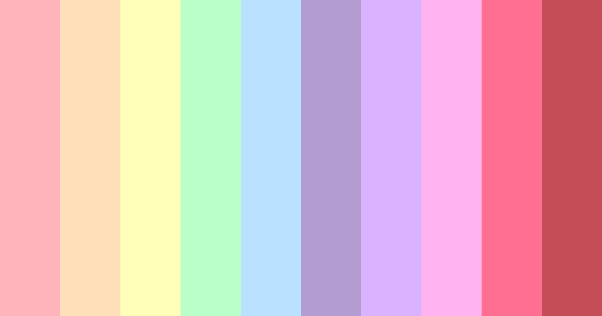 Download rainbow bliss color palette PNG image (landscape)