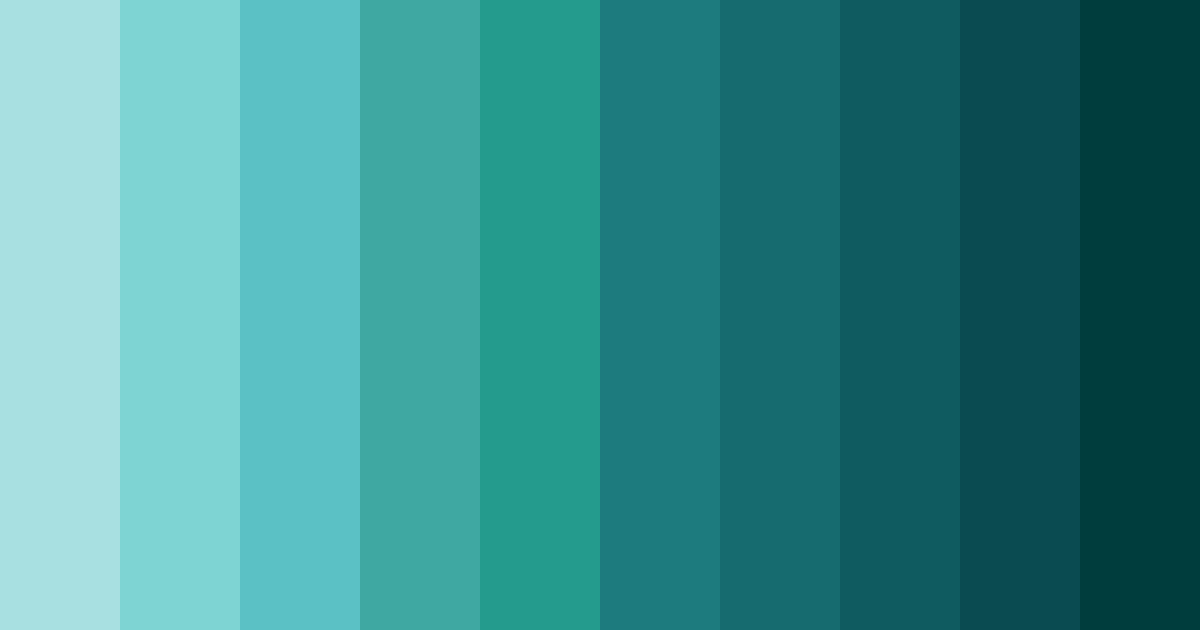 Download teal serenity color palette PNG image (landscape)