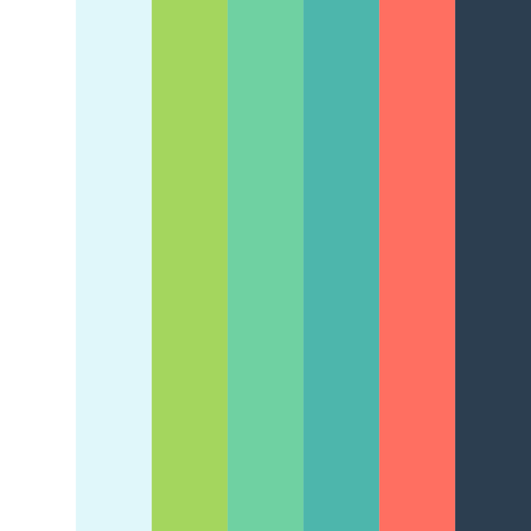 Download coral breeze serenity color palette PNG image (square)