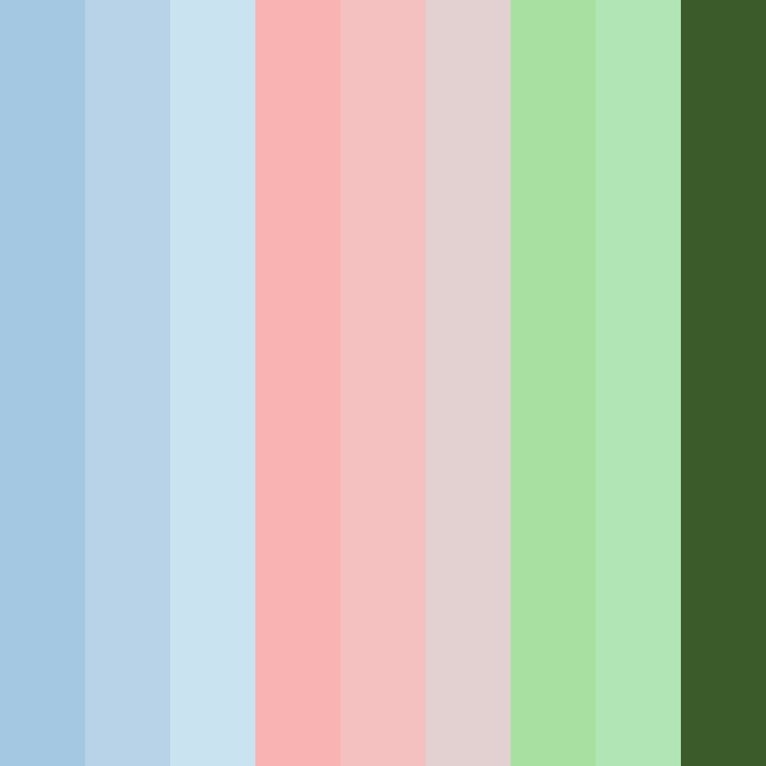 Download blue garden color palette PNG image (square)