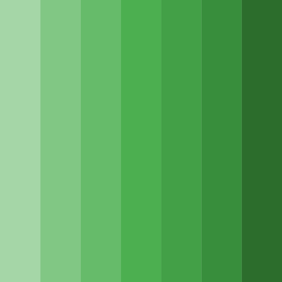 Download shades of green color palette PNG image (square)