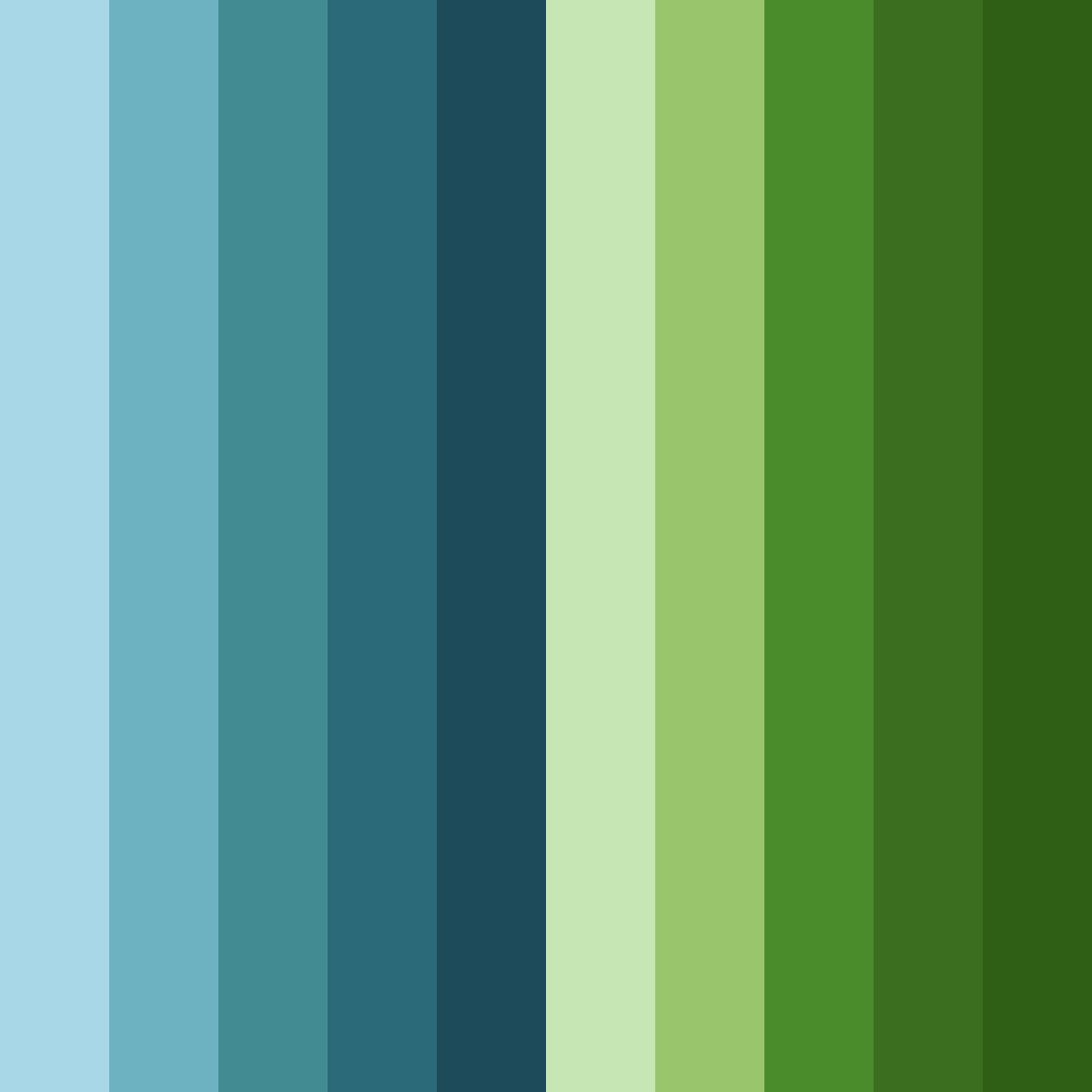 Download cascading alpine hues color palette PNG image (square)