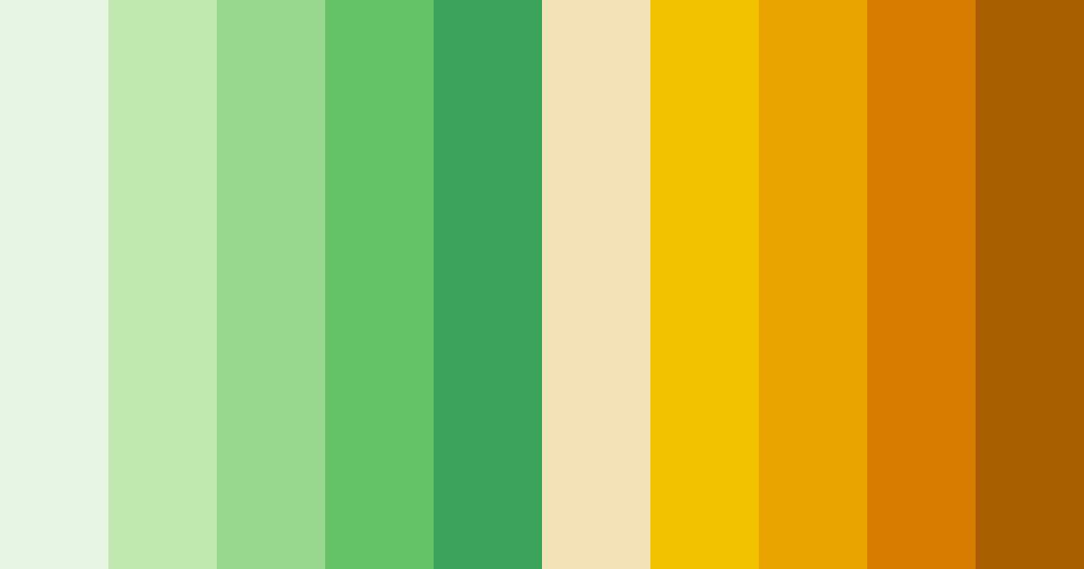 Download shades of green and orange color palette PNG image (landscape)