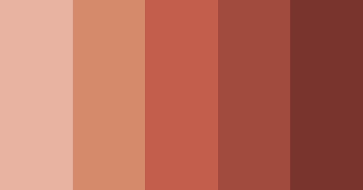 Download terracotta shades color palette PNG image (landscape)