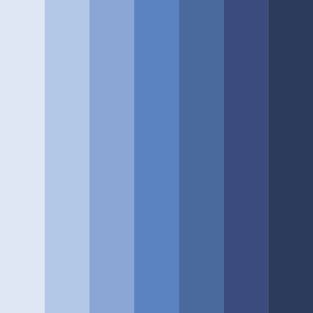 Download shades of blue moonlight color palette PNG image (square)