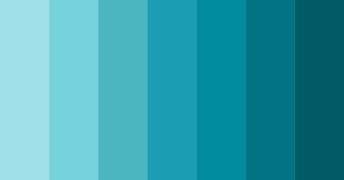 Download shades of cyan color palette PNG image (landscape)