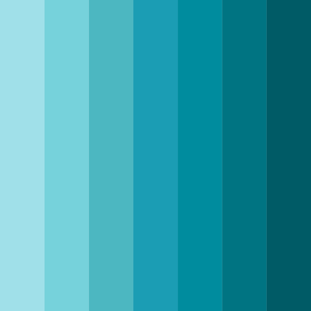 Download shades of cyan color palette PNG image (square)
