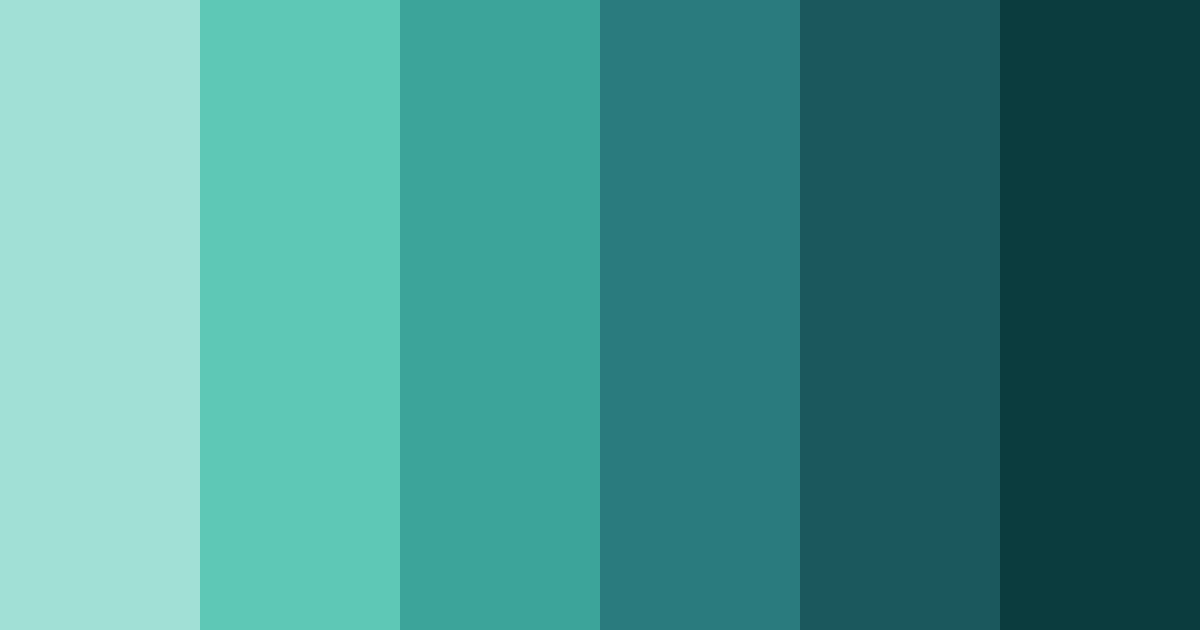 Download teal shades color palette PNG image (landscape)