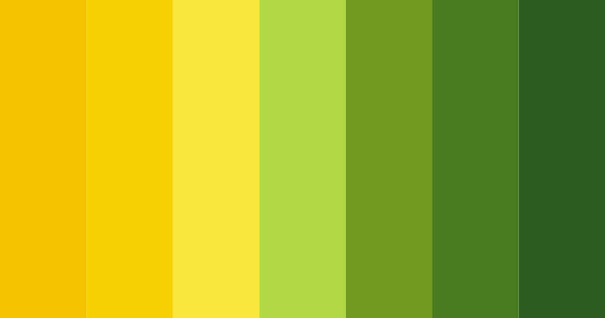 Download shades of yellow green color palette PNG image (landscape)