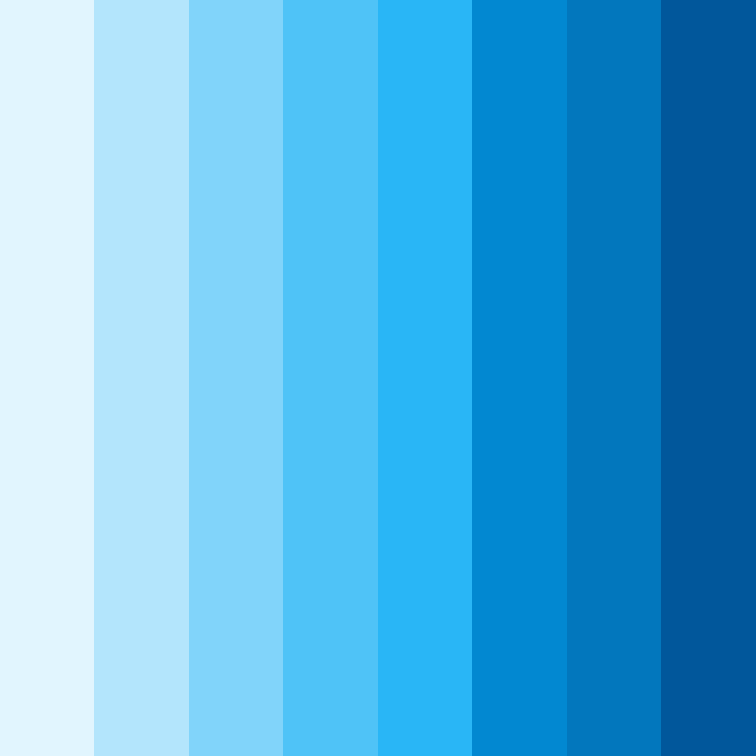 Download shades of blue color palette PNG image (square)