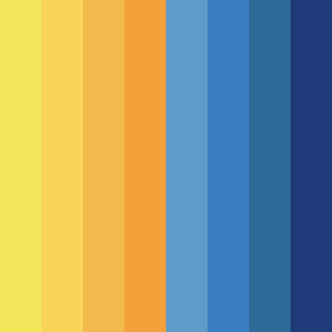 Download blue sunshine color palette PNG image (square)