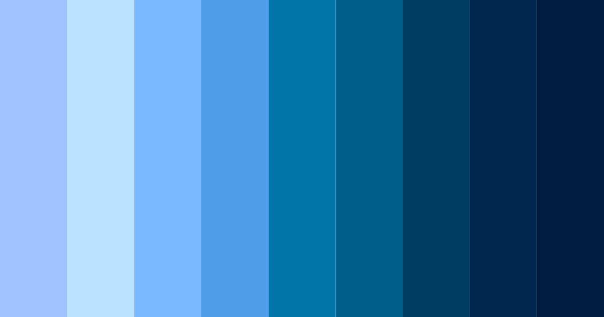 Download shades of blue color palette PNG image (landscape)