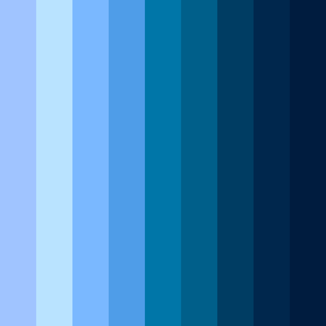 Download shades of blue color palette PNG image (square)