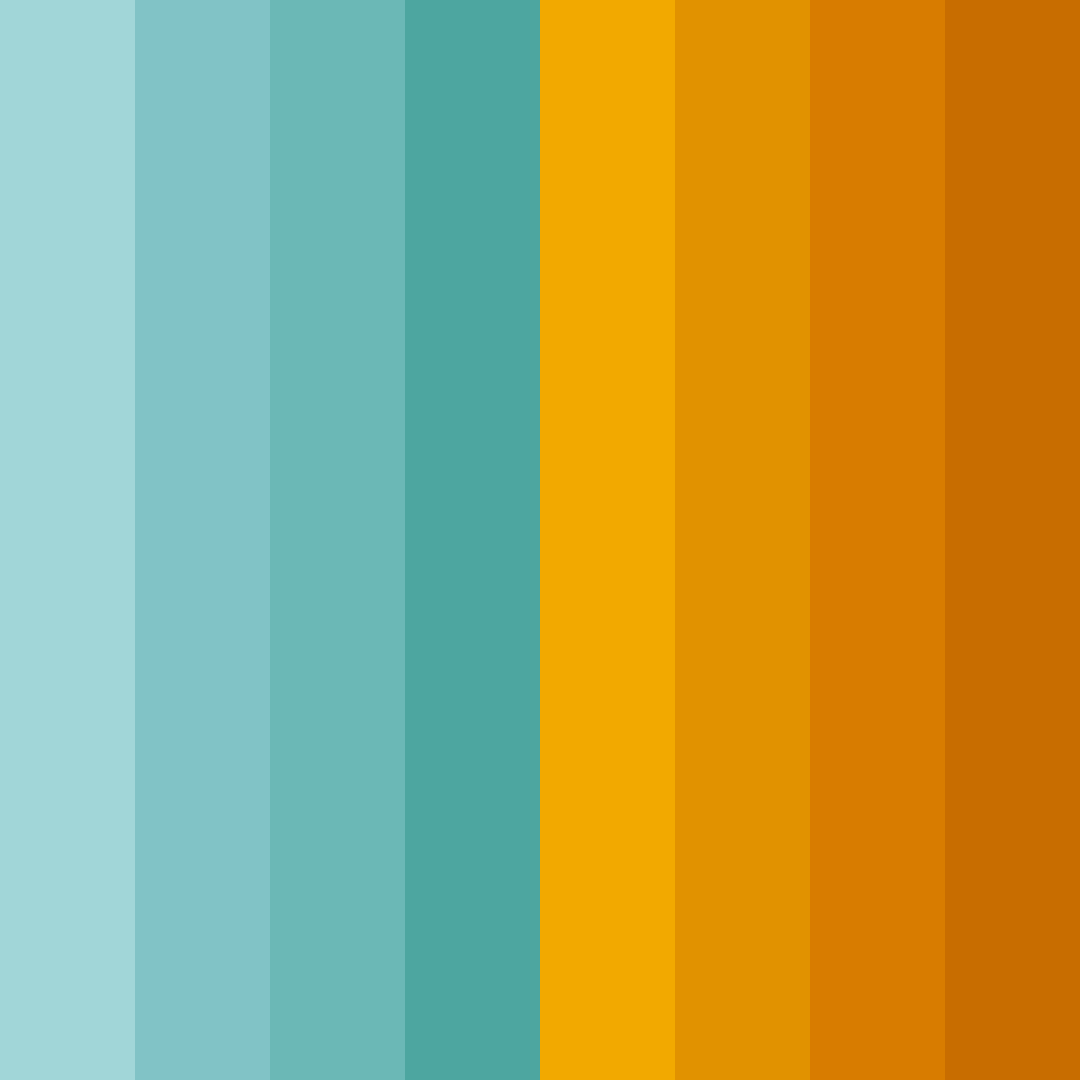 Download teal and orange delight color palette PNG image (square)