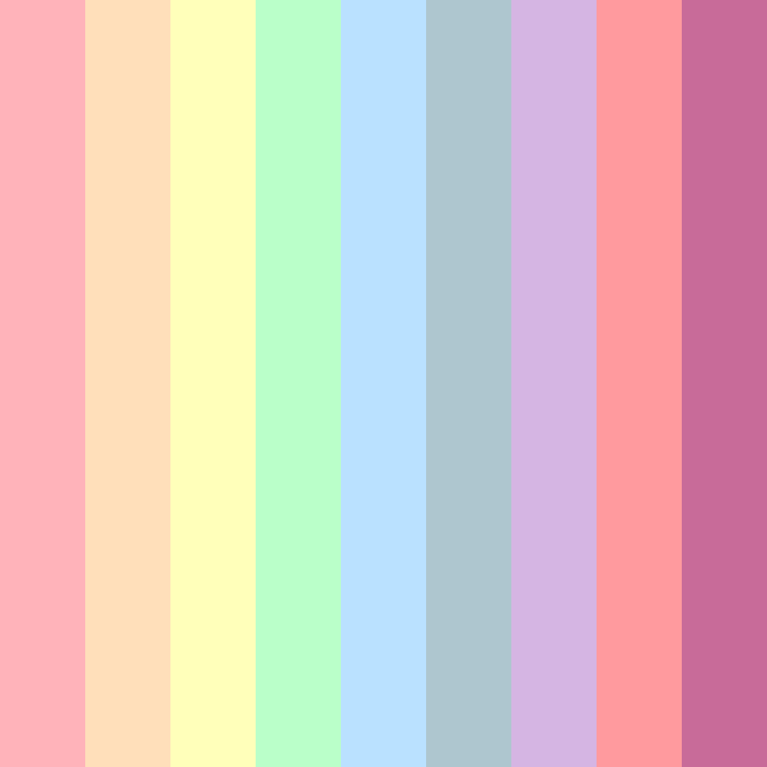 Download pastel rainbow color palette PNG image (square)
