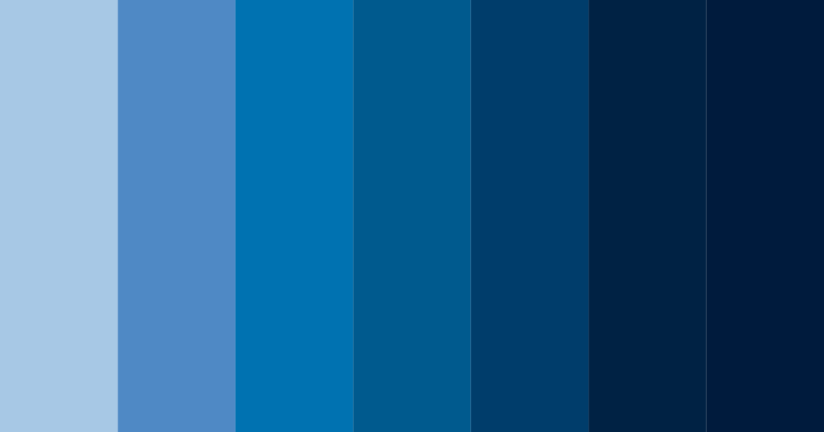 Download klein blue shades color palette PNG image (landscape)