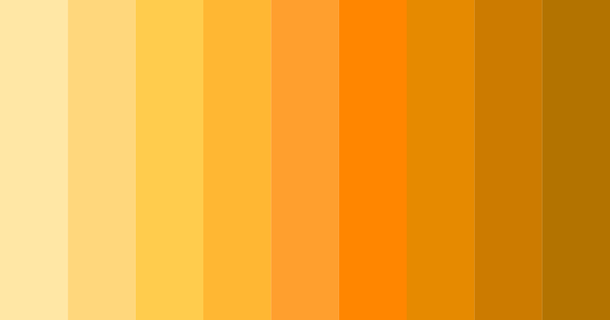 Download shades of yellow color palette PNG image (landscape)