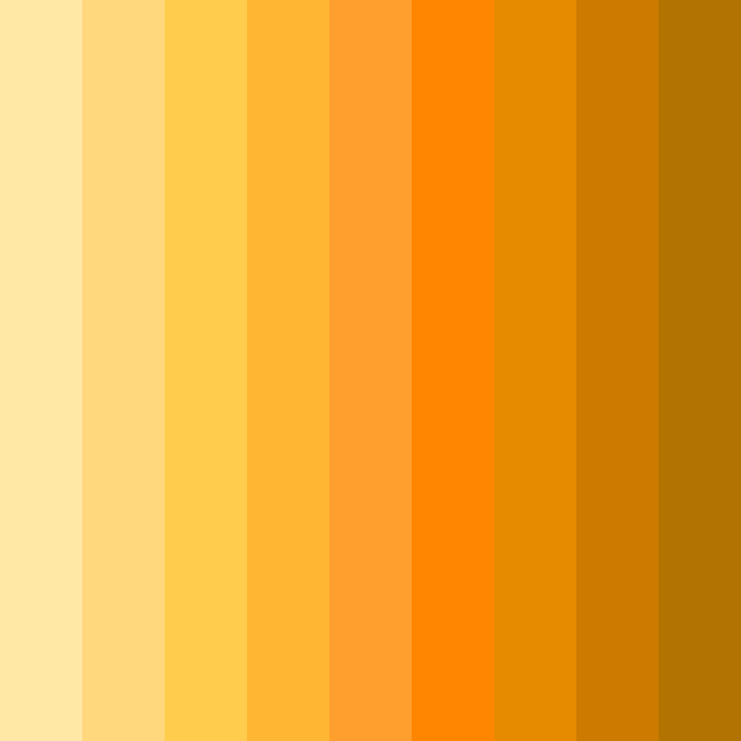 Download shades of yellow color palette PNG image (square)