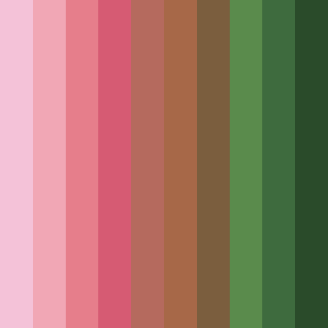 Download pink green forest color palette PNG image (square)