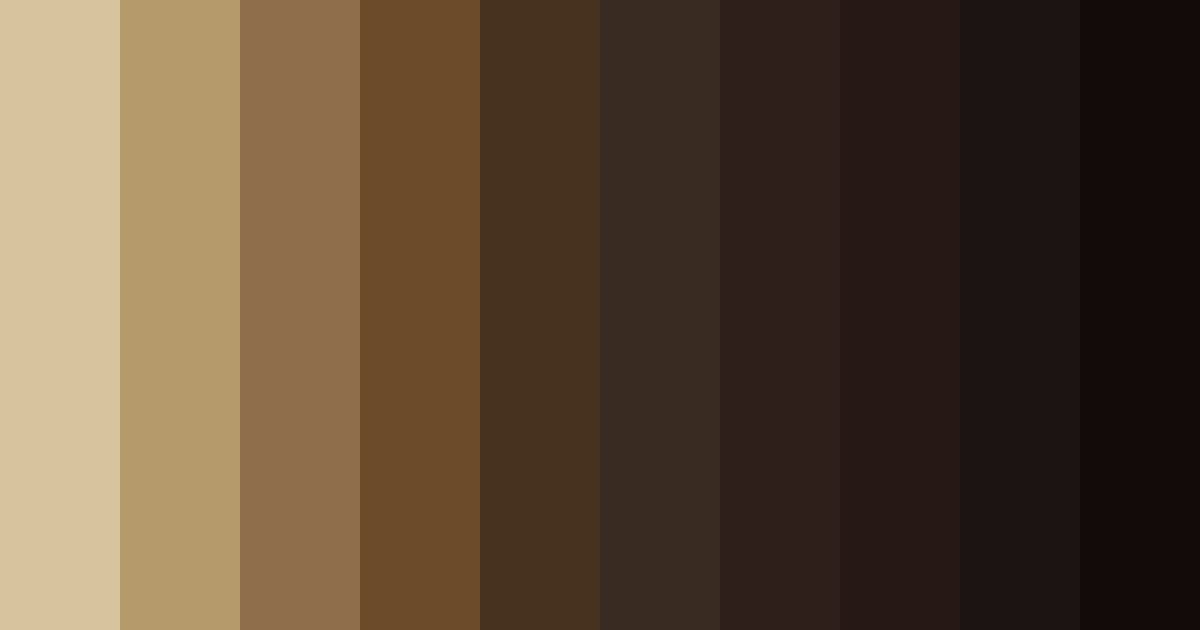 Download deep brown shades color palette PNG image (landscape)