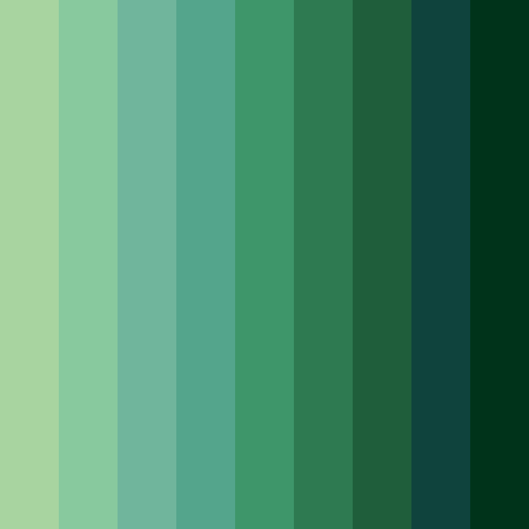 Download forest green serenity color palette PNG image (square)