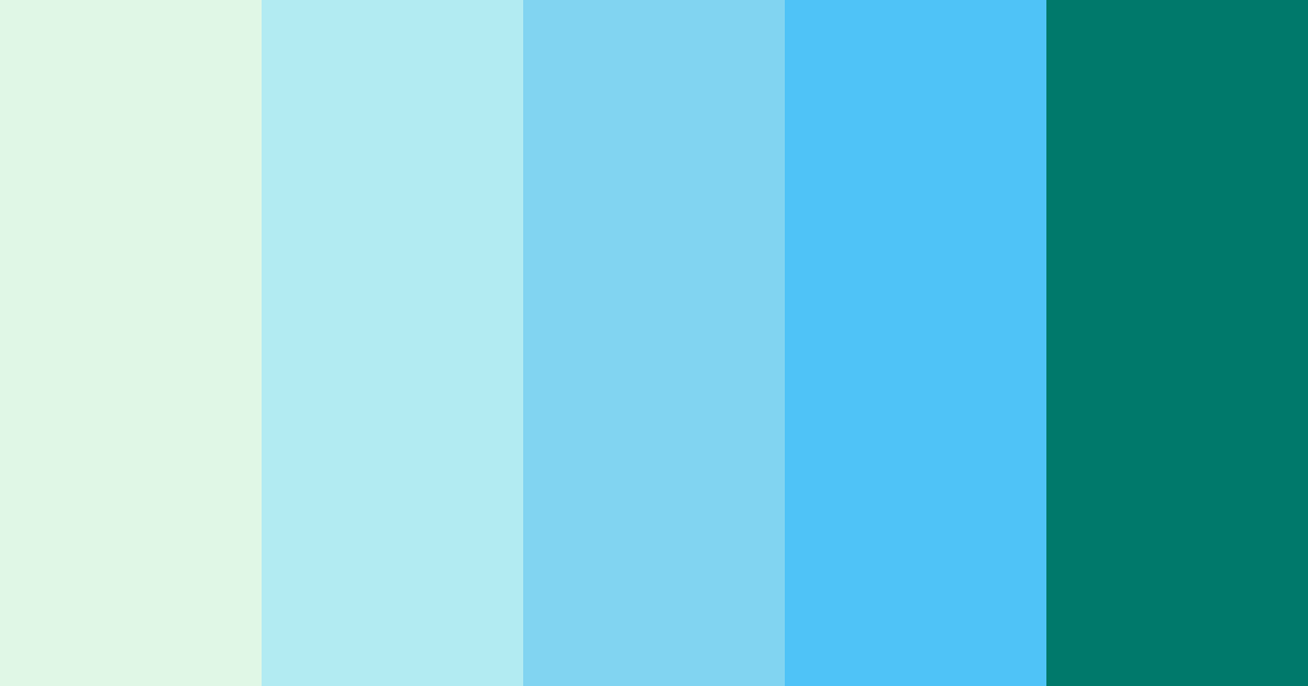 Download shades of green and blue color palette PNG image (landscape)