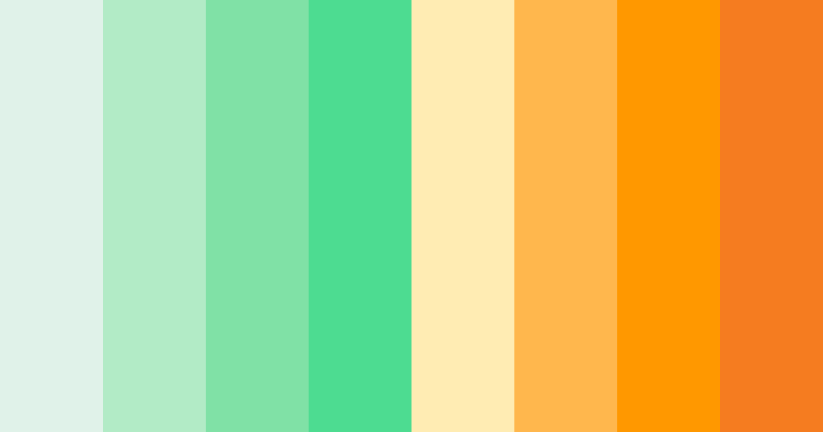 Download green and orange delight color palette PNG image (landscape)