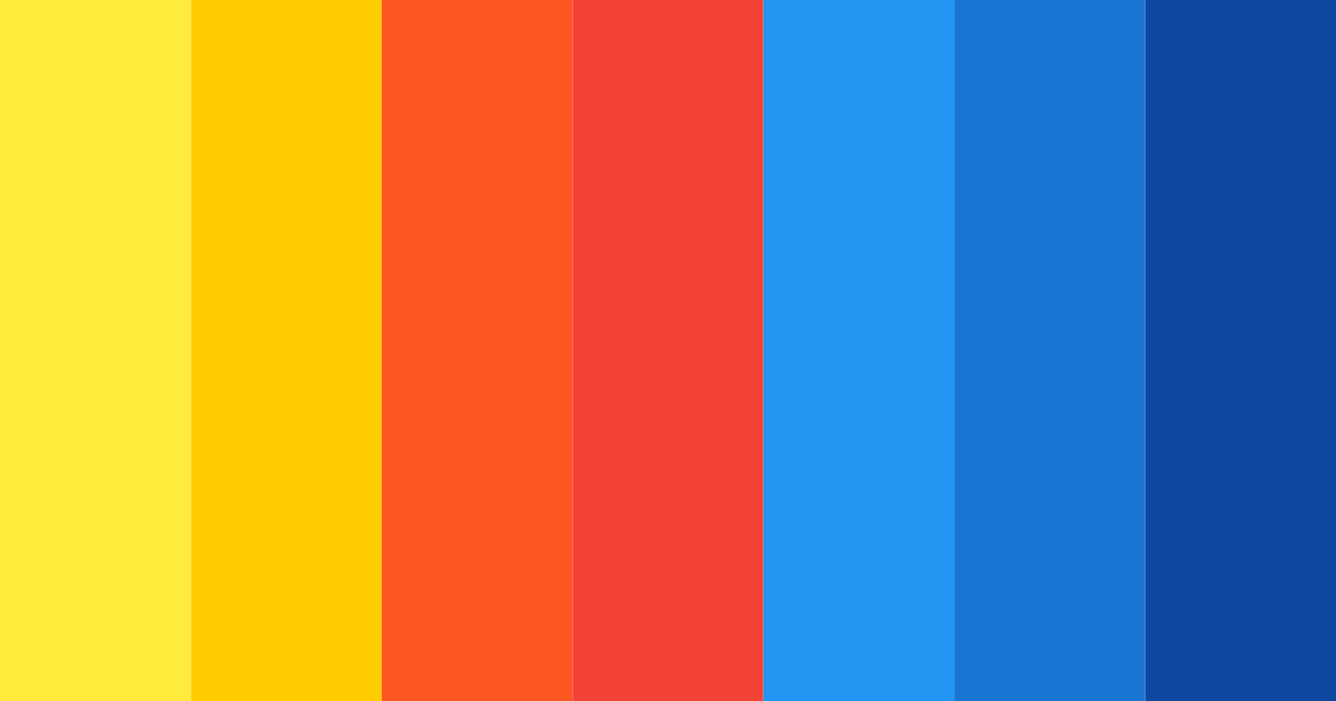 Download vibrant red yellow blue color palette PNG image (landscape)