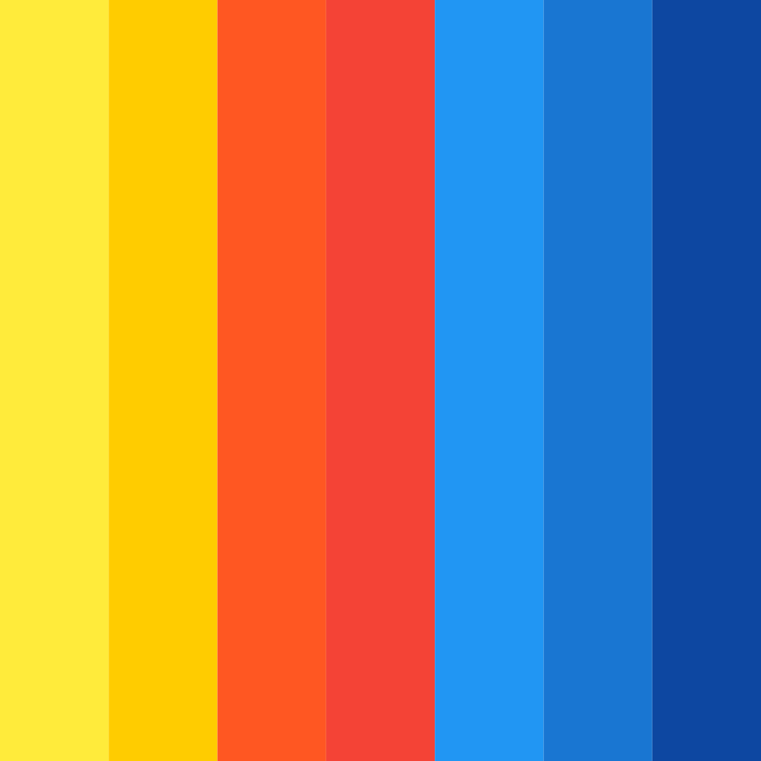 Download vibrant red yellow blue color palette PNG image (square)