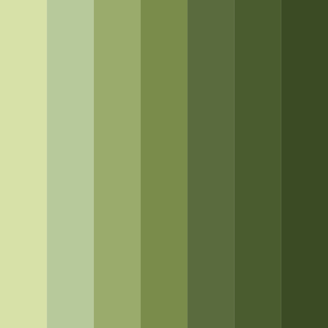 Download shades of olive green color palette PNG image (square)