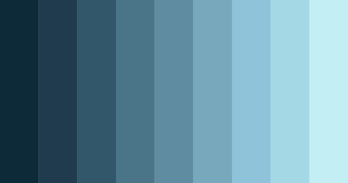 Download shades of blue color palette PNG image (landscape)